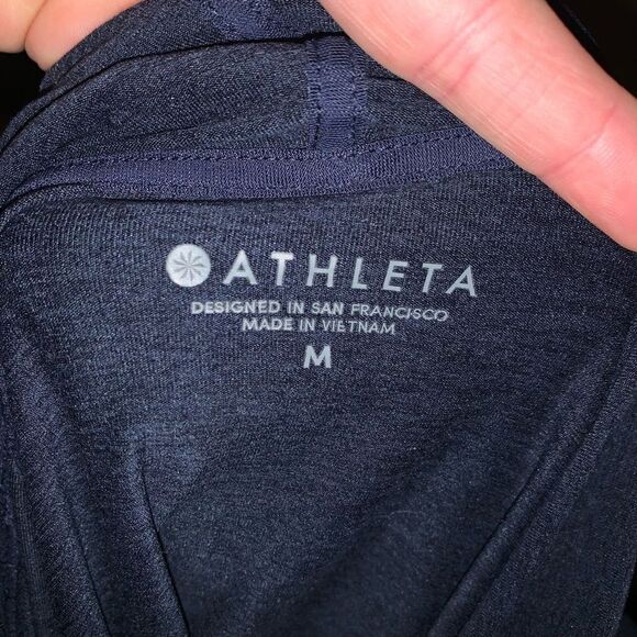 Athleta navy blue cowl neck Athleisure hooded m pullover - Picture 3 of 3